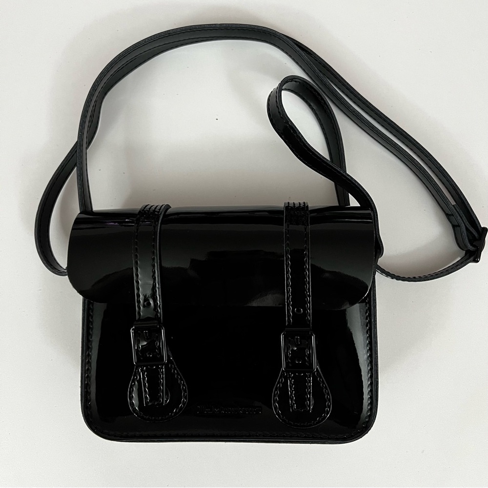 Dr. Marten’s Patent Black Mini Crossbody Camera Bag